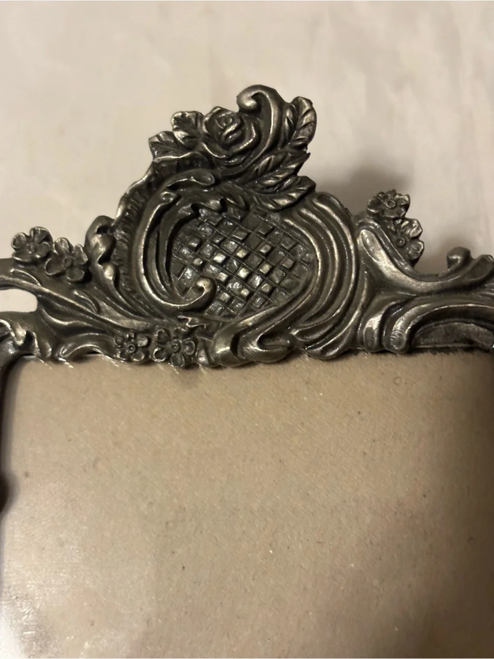 Ornate Silver-Tone Cherub Picture Frame - Decorative Home Accent